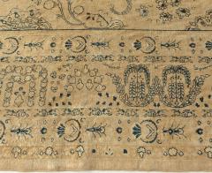 Antique Persian Kirman Camle Black and Blue Handwoven Wool Rug - 2453575