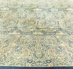 Antique Persian Kirman Floral Beige Handmade Wool Rug - 2443786