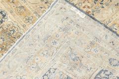 Antique Persian Kirman Green Beige Handmade Wool Carpet - 2447173