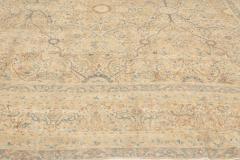 Antique Persian Kirman Orange Beige and Blue Hand Knotted Wool Rug - 2447052