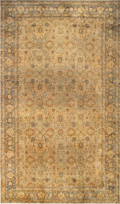 Antique Persian Kirman Yellow Handmade Wool Rug - 2447581