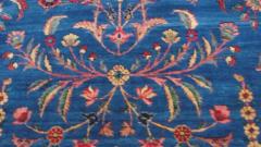 Antique Persian Laver Kerman Carpet Amazing Color - 3965879