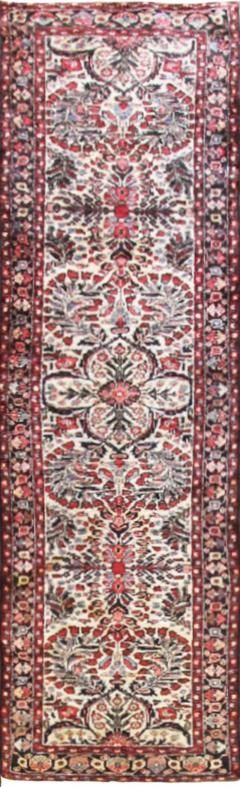 Antique Persian Lilihan Sarouk Runner Ivory Color 28 x 98  - 4362202