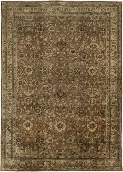 Antique Persian Malayer Brown Handwoven Wool Rug - 2454699