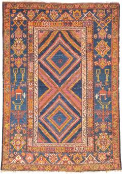 Antique Persian Malayer Rug 3 5 x 4 11  - 4297317