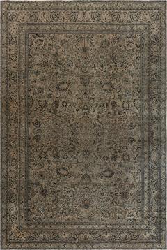 Antique Persian Meshad Botanic Handmade Wool Rug - 2446666