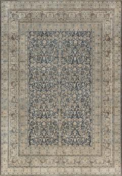 Antique Persian Meshad Rug in Beige Blue and Brown - 2454305