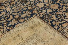 Antique Persian Meshad Rug in Beige Blue and Brown - 2454306