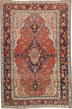 Antique Persian Mohtasham Kashan Rug 4 3 x 6 5  - 4318978