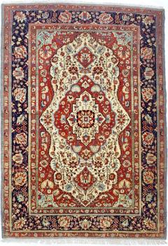 Antique Persian Mohtasham Kashan Rug 4 5 x 6 9  - 4318874