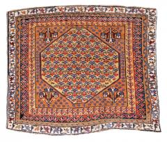 Antique Persian Qashqai Mat 17 x 17  - 4287722