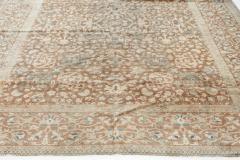 Antique Persian Sarouk Botanic Brown Handmade Wool Rug - 2446715