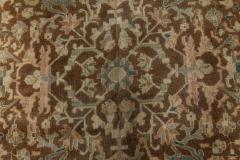 Antique Persian Sarouk Botanic Brown Handmade Wool Rug - 2446720