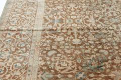 Antique Persian Sarouk Botanic Brown Handmade Wool Rug - 2446722