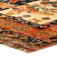 Antique Persian Shiraz Red Ivory Black Handmade Wool Carpet - 2447779