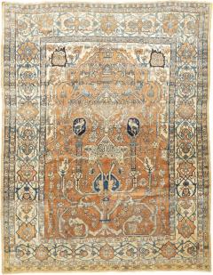 Antique Persian Silk Heriz Rug 4 6 x 5 10  - 4297288