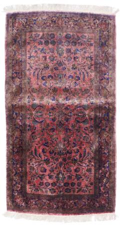 Antique Persian Silk Kashan Rug 20 x 35  - 4269273