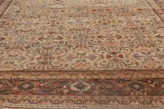 Antique Persian Sultanabad Beige Blue Brown and Orange Handmade Wool Rug - 2447910