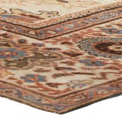 Antique Persian Sultanabad Beige Bold Handmade Wool Rug - 2465331
