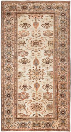 Antique Persian Sultanabad Beige Bold Handmade Wool Rug - 2465332