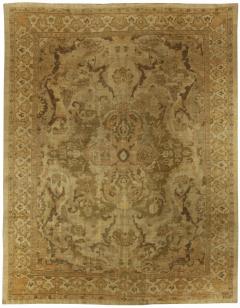 Antique Persian Sultanabad Beige and Brown Handwoven Wool Rug - 2447681