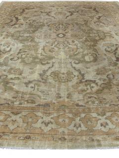 Antique Persian Sultanabad Beige and Brown Handwoven Wool Rug - 2447682