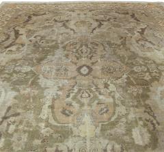 Antique Persian Sultanabad Beige and Brown Handwoven Wool Rug - 2447683