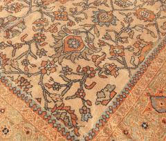 Antique Persian Sultanabad Botanic Orange Tan Hand Knotted Wool Rug - 2445475
