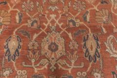 Antique Persian Sultanabad Cinnamon Navy Blue Handwoven Carpet - 2447560