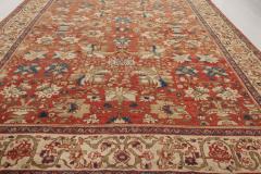Antique Persian Sultanabad Floral Red Blue Handmade Wool Rug - 2447919