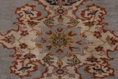 Antique Persian Sultanabad Gray Beige Carmine and Copper Handwoven Wool Rug - 2454423