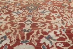 Antique Persian Sultanabad Red White and Blue Handwoven Wool Rug - 2454190