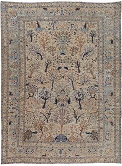 Antique Persian Tabriz Animal Design Carpet - 2445362