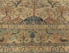 Antique Persian Tabriz Animal Design Carpet - 2445366