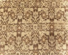 Antique Persian Tabriz Beige Brown Handwoven Wool Rug - 3582503