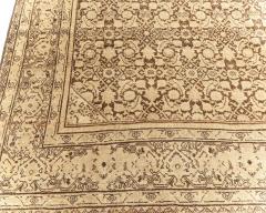 Antique Persian Tabriz Beige Brown Handwoven Wool Rug - 3582507
