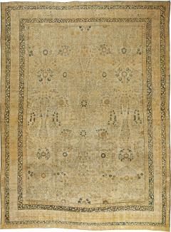 Antique Persian Tabriz Beige Handmade Wool Rug - 2461748
