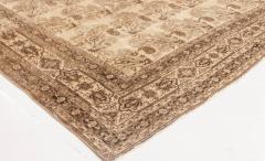Antique Persian Tabriz Beige and Brown Handmade Wool Rug - 2454201