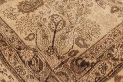 Antique Persian Tabriz Beige and Brown Handmade Wool Rug - 2454203