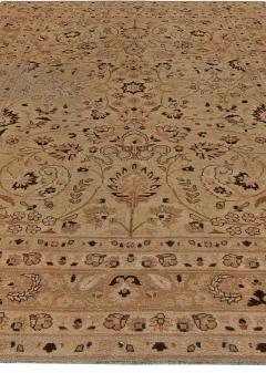 Antique Persian Tabriz Beige and Brown Handwoven Wool Rug - 2454574