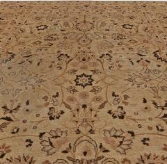 Antique Persian Tabriz Beige and Brown Handwoven Wool Rug - 2454575