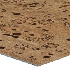 Antique Persian Tabriz Beige and Brown Handwoven Wool Rug - 2454577