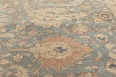 Antique Persian Tabriz Beige and Rosewood Handwoven Wool Rug - 2454215