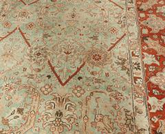 Antique Persian Tabriz Blue Background Floral Handmade Wool Rug - 2454283