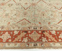 Antique Persian Tabriz Blue Background Floral Handmade Wool Rug - 2454285