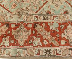 Antique Persian Tabriz Blue Background Floral Handmade Wool Rug - 2454286