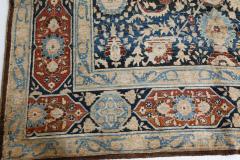 Antique Persian Tabriz Botanic Blue Red Beige Handmade Wool Carpet - 2446597