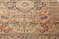Antique Persian Tabriz Botanic Brown Pink Red Handmade Wool Rug - 2447101