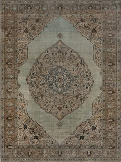 Antique Persian Tabriz Botanic Design Handmade Wool Carpet - 2446777