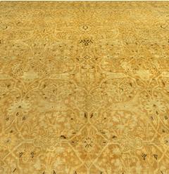 Antique Persian Tabriz Botanic Gold Yellow Handwoven Wool Rug - 3582380
